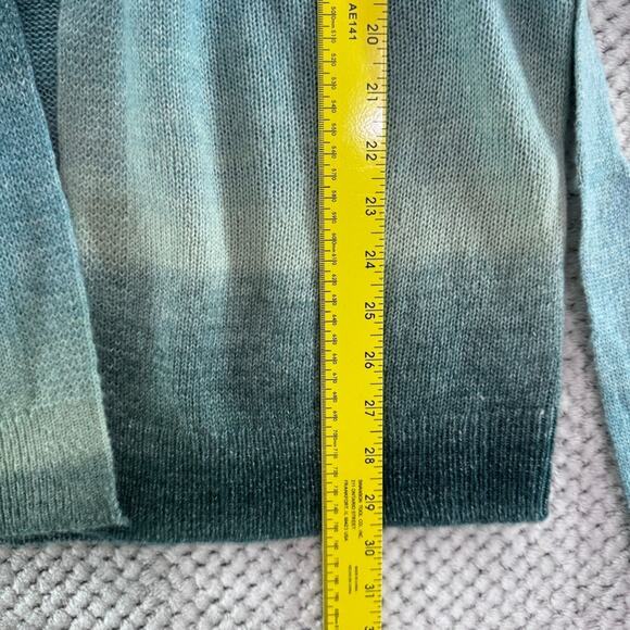 LC Lauren Conrad Cardigan Womens S Green Knit Open Front Belted Bishop Sleeve - Picture 9 of 13